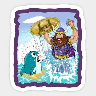 Minnesota Vikings Fans - Kings of the North vs Urine Trouble Fishes Sticker